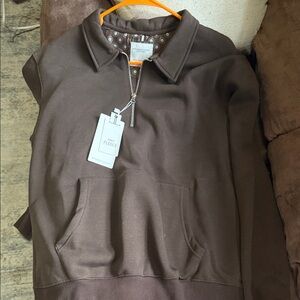 Goodfellow & Co Dark Brown Zip-Up Sweater